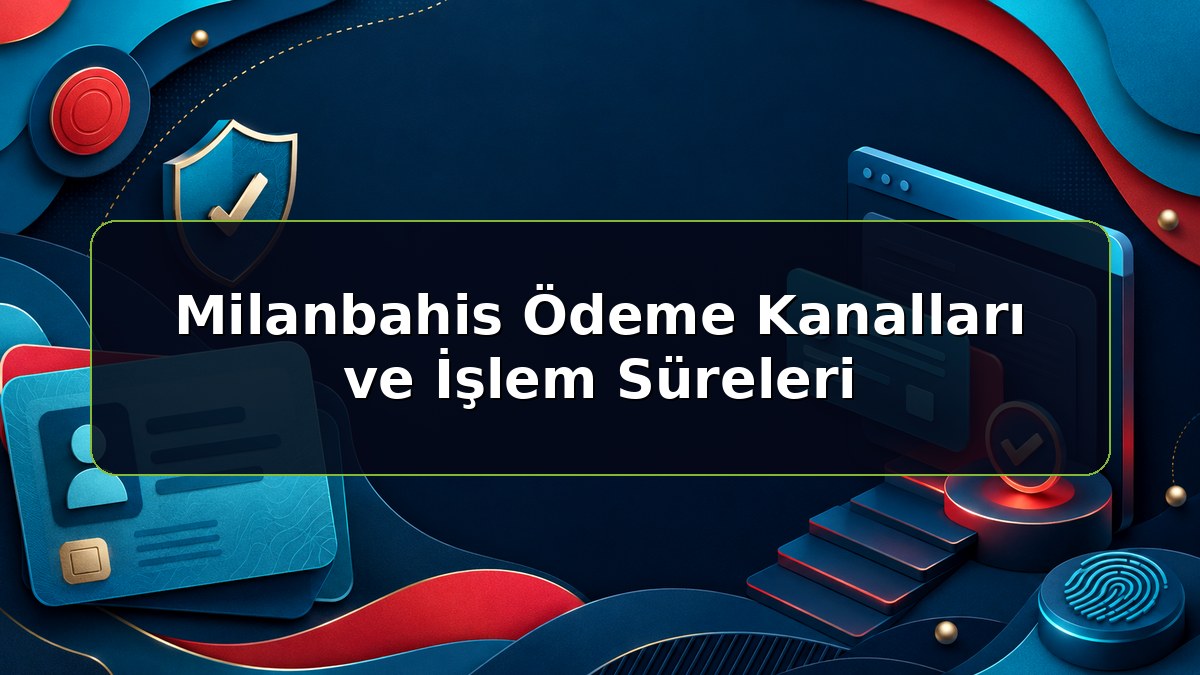 Milanbahis Ödeme Kanalları ve İşlem Süreleri konulu Milanbahis bilgilendirme görseli